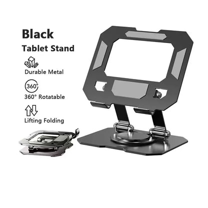 360° Rotatable Tablet Stand Adjustable Foldable Desktop Stand Holder Compatible For 4.7-12 Inch Ipad Pro/Air/Min Laptop Tablet