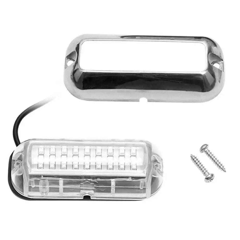 2PCS 27LED Blue/White/Red Stainless Waterproof Lights Underwater Pontoon For Marine Boat Transom&Blue Light Saig Lamp 50W