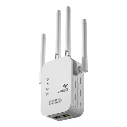 1200Mbps WiFi Repeater Signal Amplifier Dual Band 2.4G 5G WI-FI Signal Booster Long Range WIFI Network Extender for Home Office
