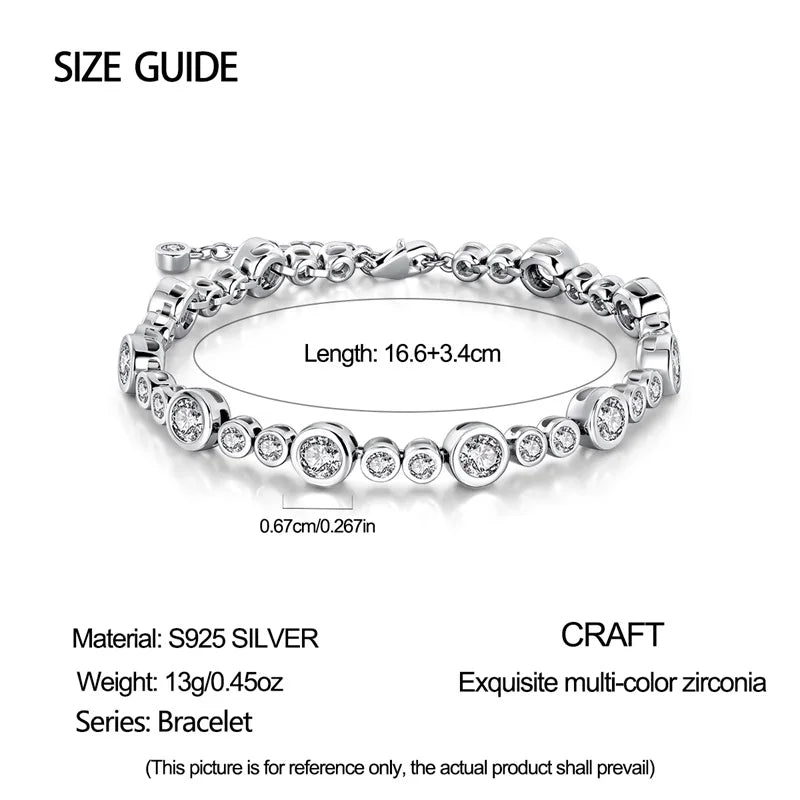 Original 925 Sterling Silver Starry Sky Bubble Bracelet For Women Fine Anniversary Valentine's Day Jewelry Gifts
