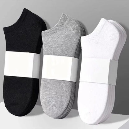10pairs / Low Black And White Gray Cotton Socks Men's Socks Breathable Sports Socks Men's Short Socks Women's Socks EU37-44