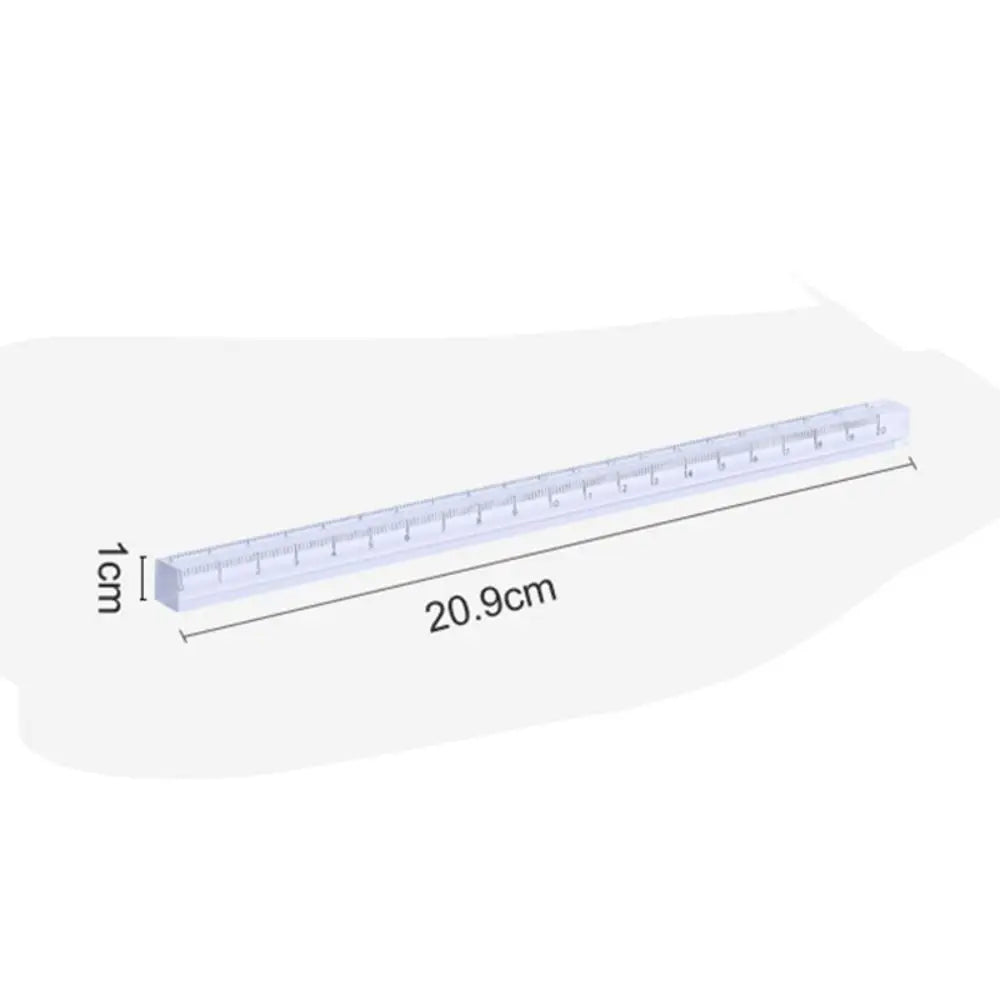 High Quality 15/20/30CM Straight Ruler Transparent Acrylic Cube Ruler Quadrangular Ruler Creative Stationery