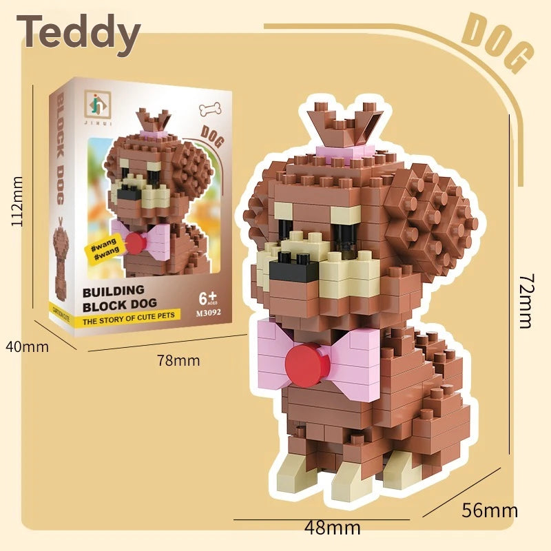 DIY Creative Micro Building Blocks Set  Dogs  Cartoon Character Models DIY Educational Toys For Children Birthday Gift