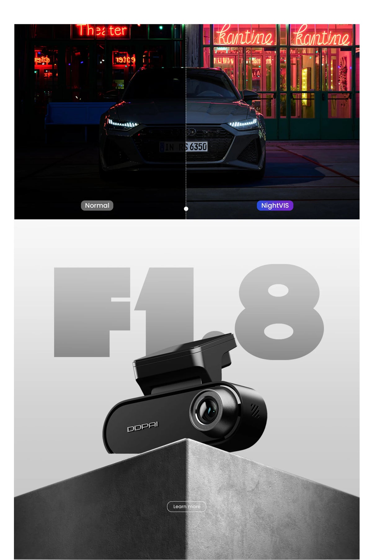 DDPAI Dash Cam N5 Dual Front and Rear 4K Ultra HD Resolution Dash Camera NightVIS ADAS GPS Auto Record