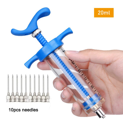 10/30/50ML Animal Syringe Plastic Veterinary Syringe With Needle Bird Feeding Rearing Poultry Syringe Small Pet Medicine Feeder