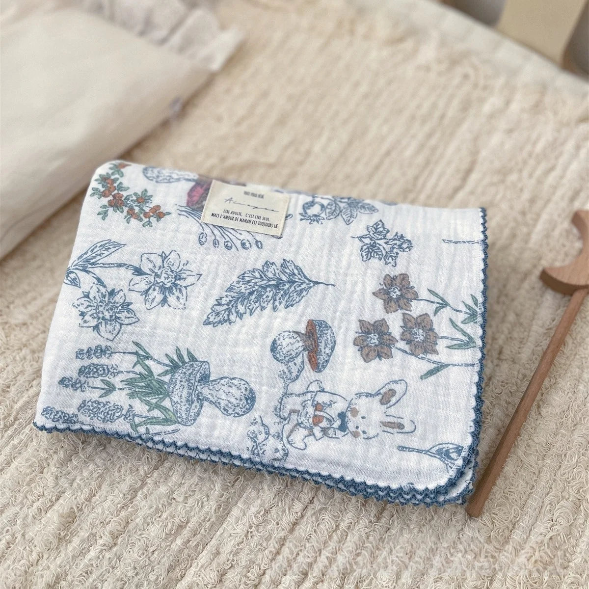 Baby Blanket Floral Soft Cotton Muslin Newborn Swaddle Wrap Receiving Blanket Quick Dry Bath Towel Baby Stroller Cover