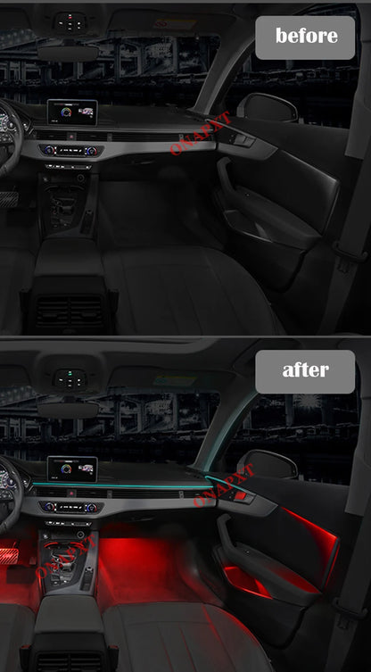LED For Audi A4 S4 A5 S5 B9 2016-2023 Center Console Dashboard Ambient Light Strip Decorative Cover Lift Tweeter Speaker Lamp