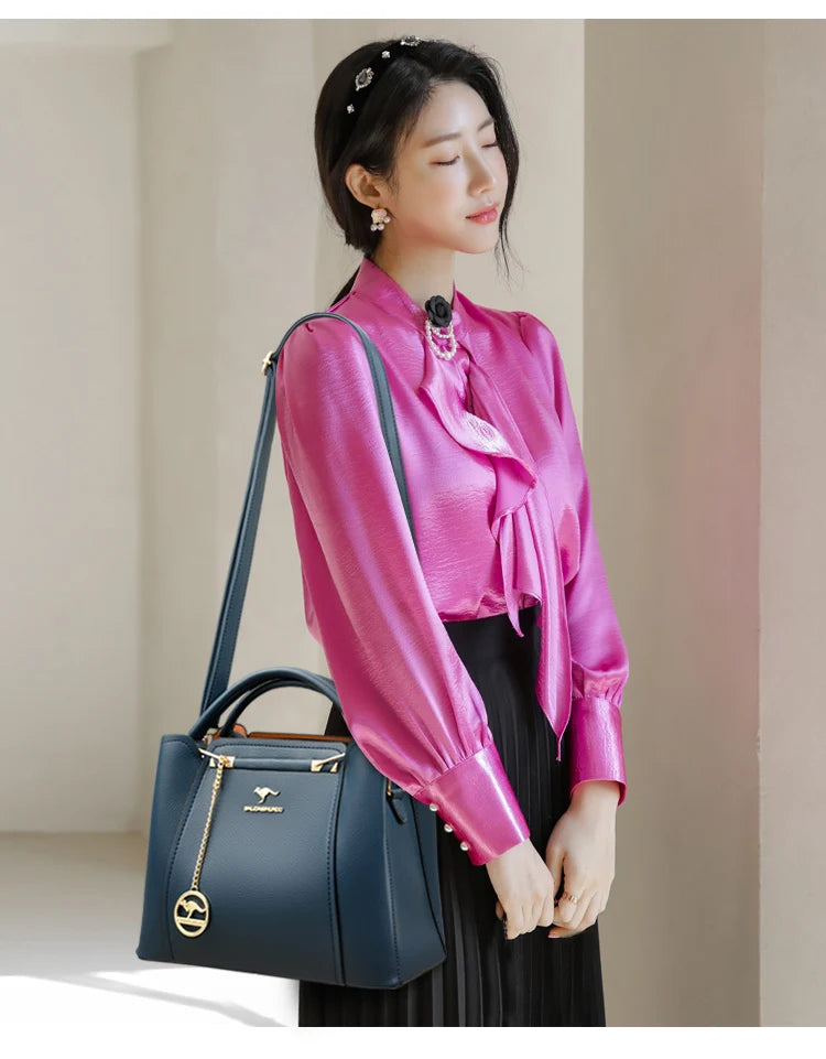 2026 Luxury Women Designer 3 Layers Shoulder Crossbody Sac Ladies Large Capacity Leather Handbags Shopper Brand Messenger Totes