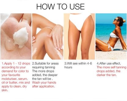 30ml Self -Tanning Drops Body Self Tanner Sunless Tanning Lotion for Natural-Looking Tanner For Body Skin Care