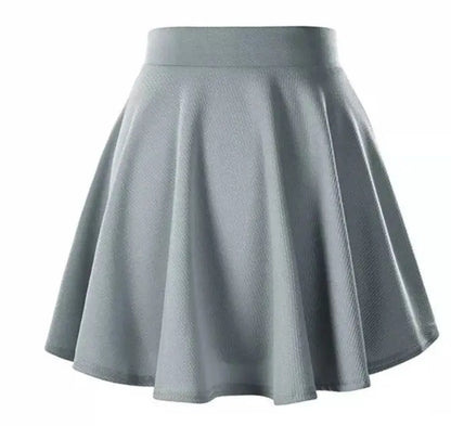Summer Basic Skirts Women Shorts Mini Elastic Pleated Skirts High Waist Bubble Sun Skirts School Girl Uniform Lined Safety Pants