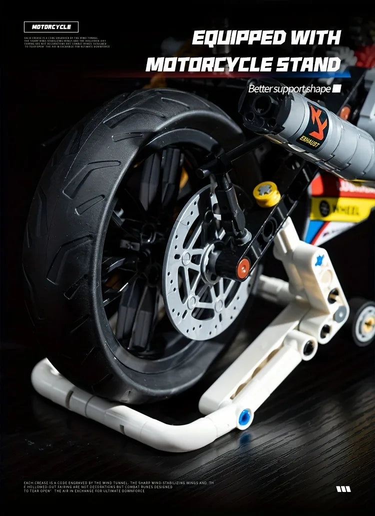 1:8 Motorcycle Building Blocks Set Super Motorbike Model Kit Technical Racing  Assembled Toys Gifts 