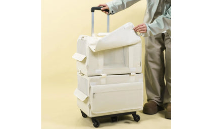 Pet Carrier with Telescopic Handle Soft-Sided Pet Carrier Trolley Travel Bag Portable Long-Lasting for Cats, Outings