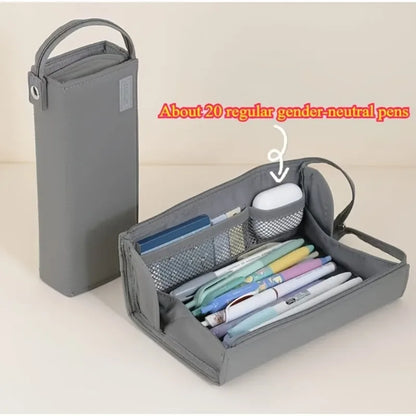 Mega Pencil Case! 20+ Slots & Mesh Pockets. Rigid Non-Bend + 90° Zipper. All-in-One for School/Travel