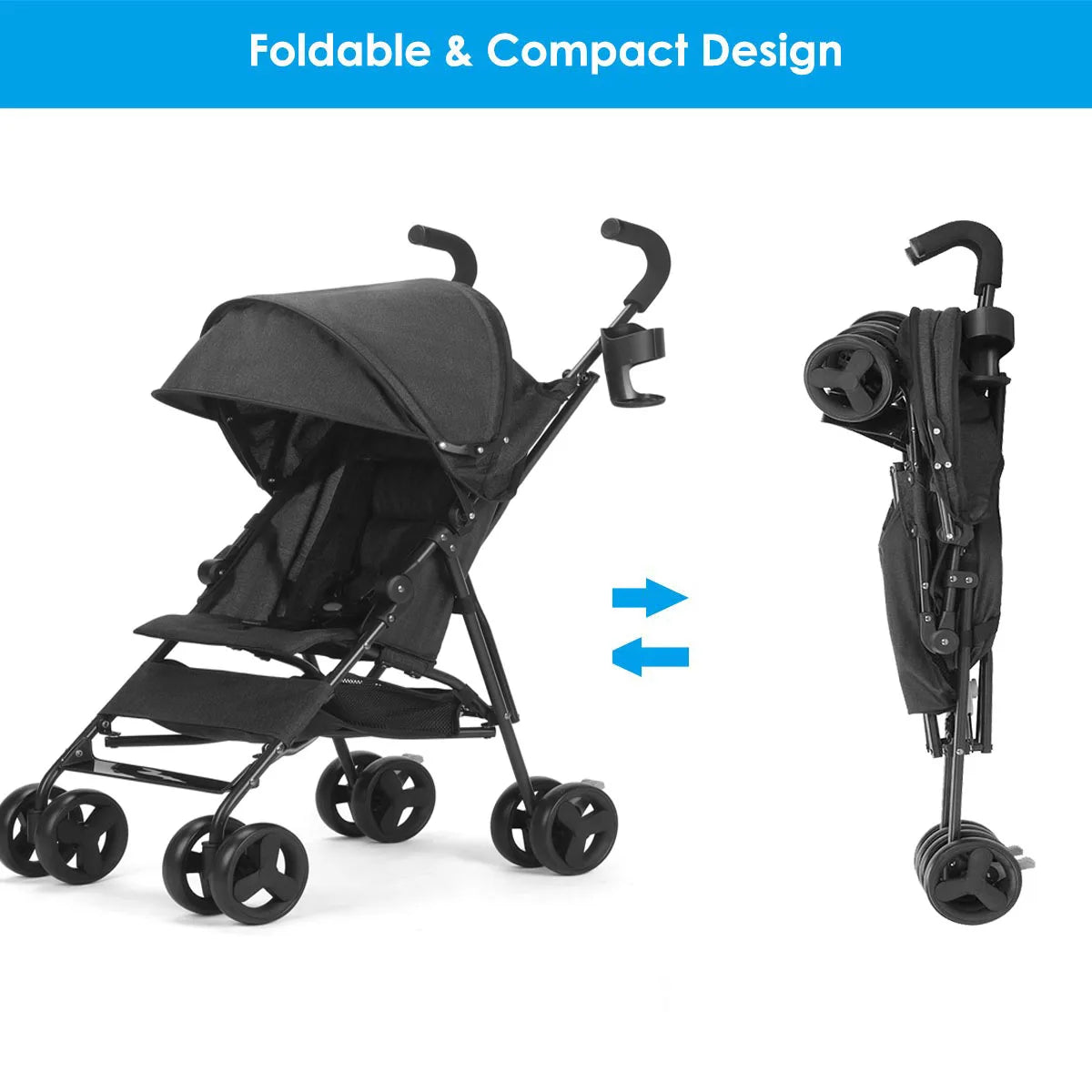 Wedyvko Baby Stroller Travel Stroller Lightweight, Portable Design Folding Children's Baby Stroller