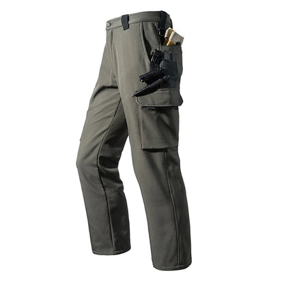 Men's City Cargo Autumn Winter Fleece Softshell Hiking Pants Fishing Climbing Trekking Casual Hunting Camping Trousers M-5XL