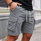 Men's Summer Cargo Shorts Multi-Pocket Drawstring Pants Casual Loose Fit Knee-Length Shorts for Outdoor & Streetwear