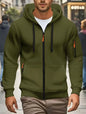 Men Autumn and Winter New Hoodies Long Sleeve Sweatshirt Pocket Zipper Design Hooded Sweatshirt Men Sportswear Casual Jacket