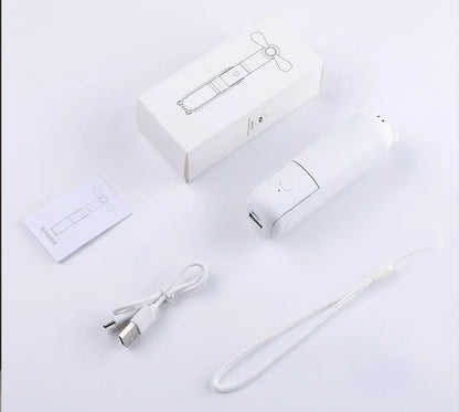 Nešiojamas ventiliatorius, super mini delninis ventiliatorius, įkraunamas USB laidu, sulankstomas, mažas kišeninis ventiliatorius su 2000 mAh išorine baterija, 3 greičio lygiai