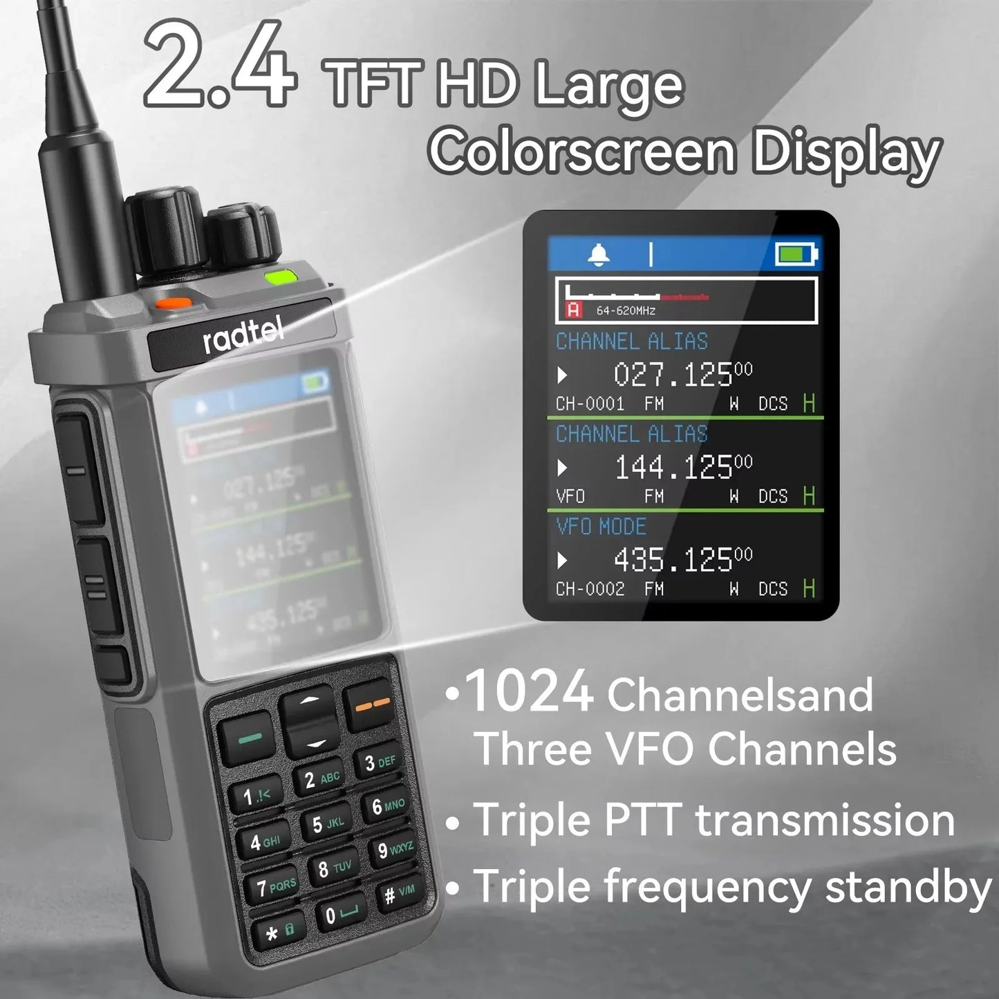 Radtel RT-880G 10w APRS+GPS Ham Radio with Cross Band Repeater Short Wave HF SSB CB  Walkie Talkie  AM USB LSB CW 1024 Channels