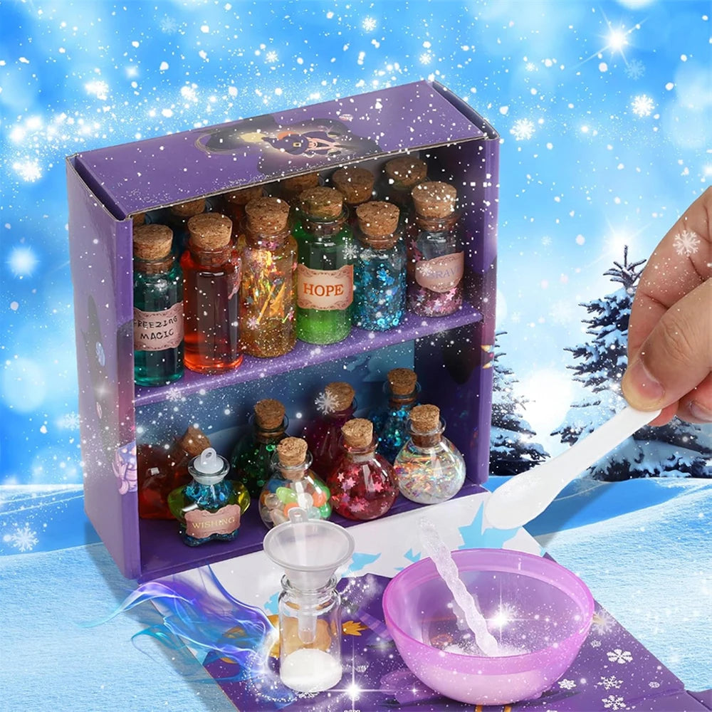 DIY Fairy Magical Potions Kit for Kids Potion Making Set Fairy Potion Bottles Craft Toy Science Set Magic Kits（24pcs)）