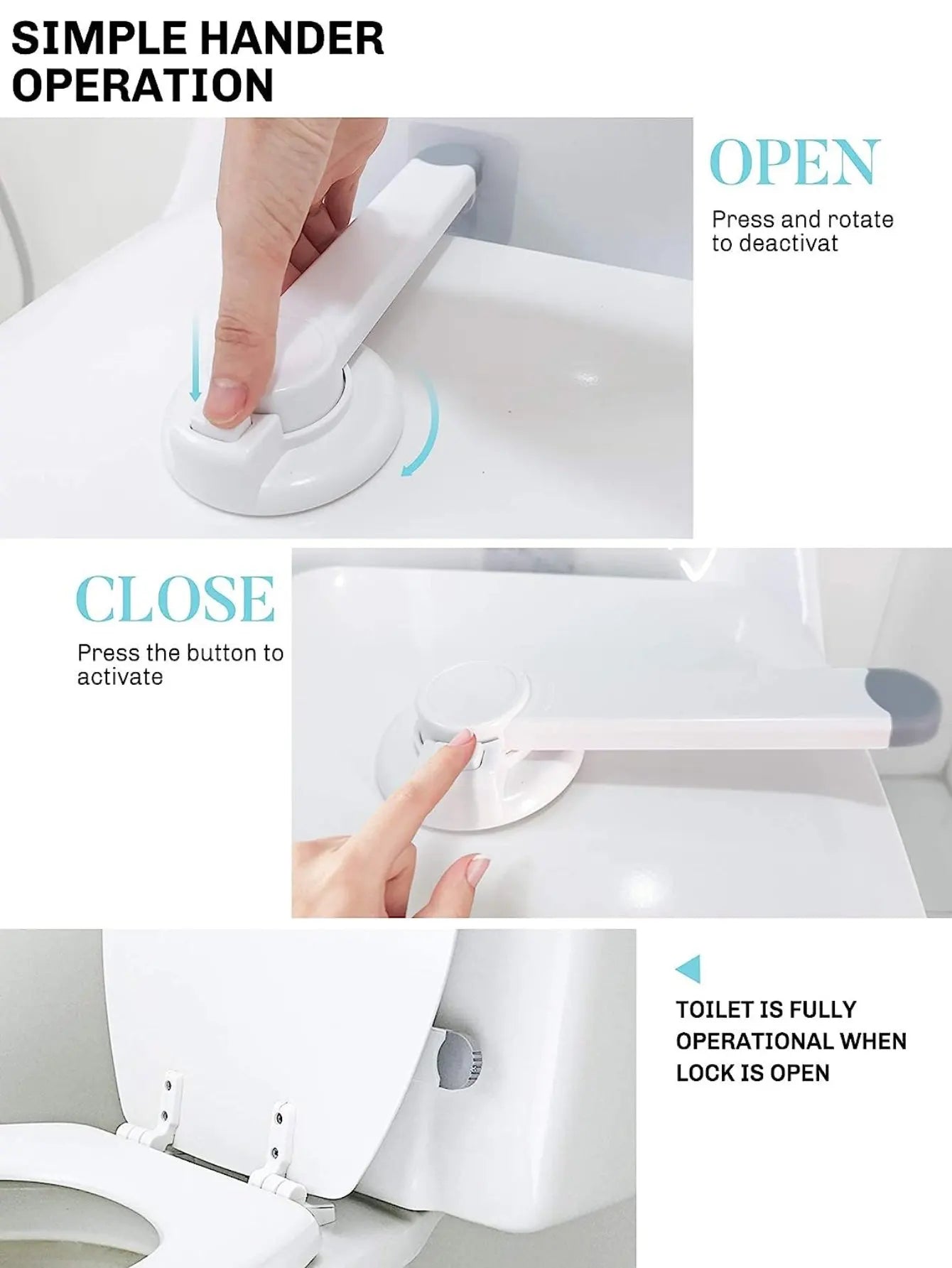 Baby Toilet Lock With 3m Adhesive Easy Intallation No Tools Needed Fit For Most Standard Toilet Safe Products For Kids And Pets