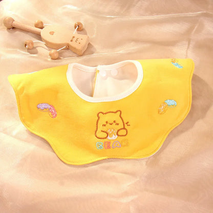 Cute Embroidery Cotton Baby Bibs Autumn New Infant Bib Newborn Burp Cloths for Kids Boy Girl Spring Soft Feeding Saliva Towel