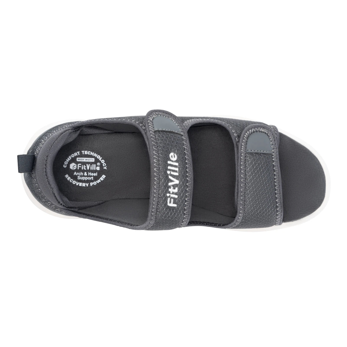FitVille Men'S Sandals Summer Flat Shoes Widened Elderly Casual Shoe Breathable Lightweight For Plantar Fasciitis Pain Relief