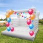 White Inflatable Bounce House With Blower 100% PVC Durable Jumping Bouncy Castle Jumper For Birthday Party Backyard Kids Gifts