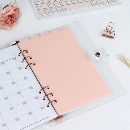 A5 A6 A7 Pink Black  Index Divider Cute 6 Holes For Binder Planner Notebook Stationery Notebook Paper Divider Accessories