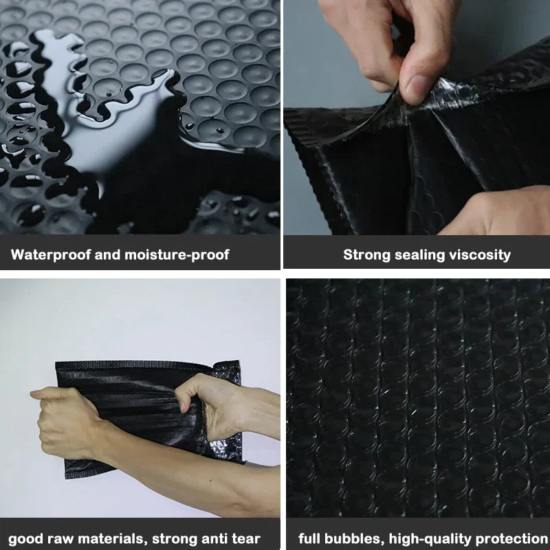 50/100 Pcs Black Bubble Packaging Envelope Mailing Envelopes Mailer Poly Envelope for Shipping Self Seal Bubble Bags Padding