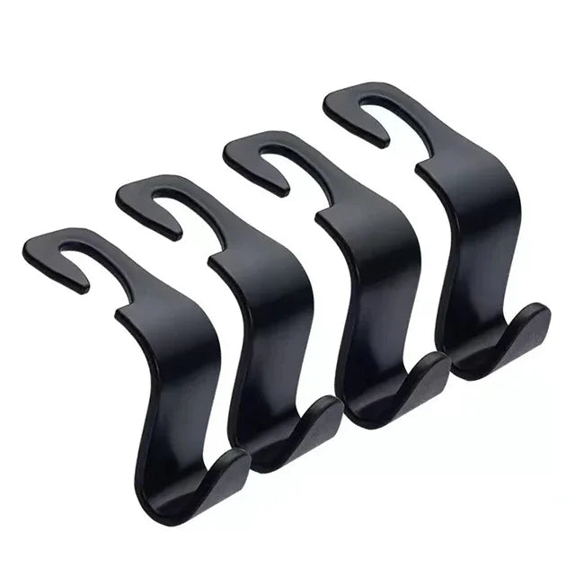 4Pack Car Seat Carbon Fiber Hook for Bags Car Clips Front Seat Headrest Organizer Holder Auto Fastener Hangers Car Accessories