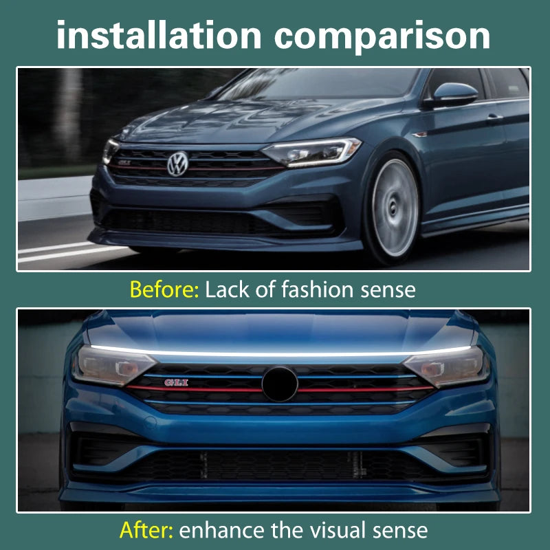 Car Flashing 1Pcs Car LED DRL Daytime Running Light For Alfa Romeo Stelvio 2017-2023 Universal Flexible Decorative Light Strip