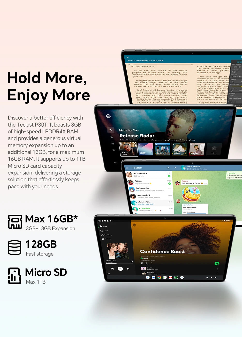 Teclast P30T Set 10.1" Tablet Android 16 Gemini AI Unisoc 8-core CPU 16GB(3GB+13GB Expansion) RAM 128GB ROM 6000mAh Keyboard/Case/Mouse/Stylus/Headphone/Stand