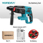 YOFIDRA Brushless Electric Hammer Impact Drill 26MM Cordless Woodworking Impact Drill Power Tools Set For Makita 18V Battery Pin