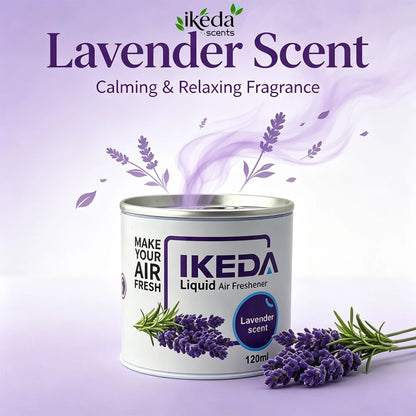 IKEDA 120g Lavender Scent Liquid Air Freshener, Long Lasting Calming Floral Fragrance, Powerful Odor Eliminator for Car Home Off