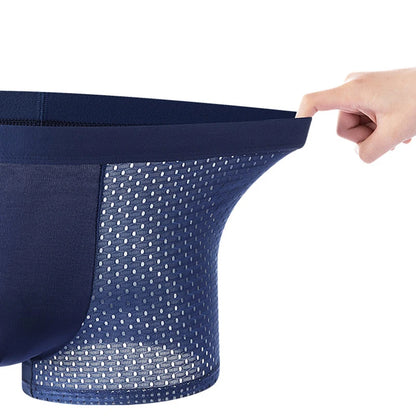 4pcs Men's Underwear Ice Silk Mesh Men Boxershorts Plus Size Panties Solid Sexy Men Boxer Summer Breathable Intimate Underpants