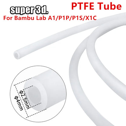 Bambu Lab PTFE Tube ID 2.5mm OD 4mm P1P AMS A1 Mini 3D Printer Teflonto Pipe 1.75mm Bambulab Ptfe Tube Bambulabs P1S/X1 AMS LITE