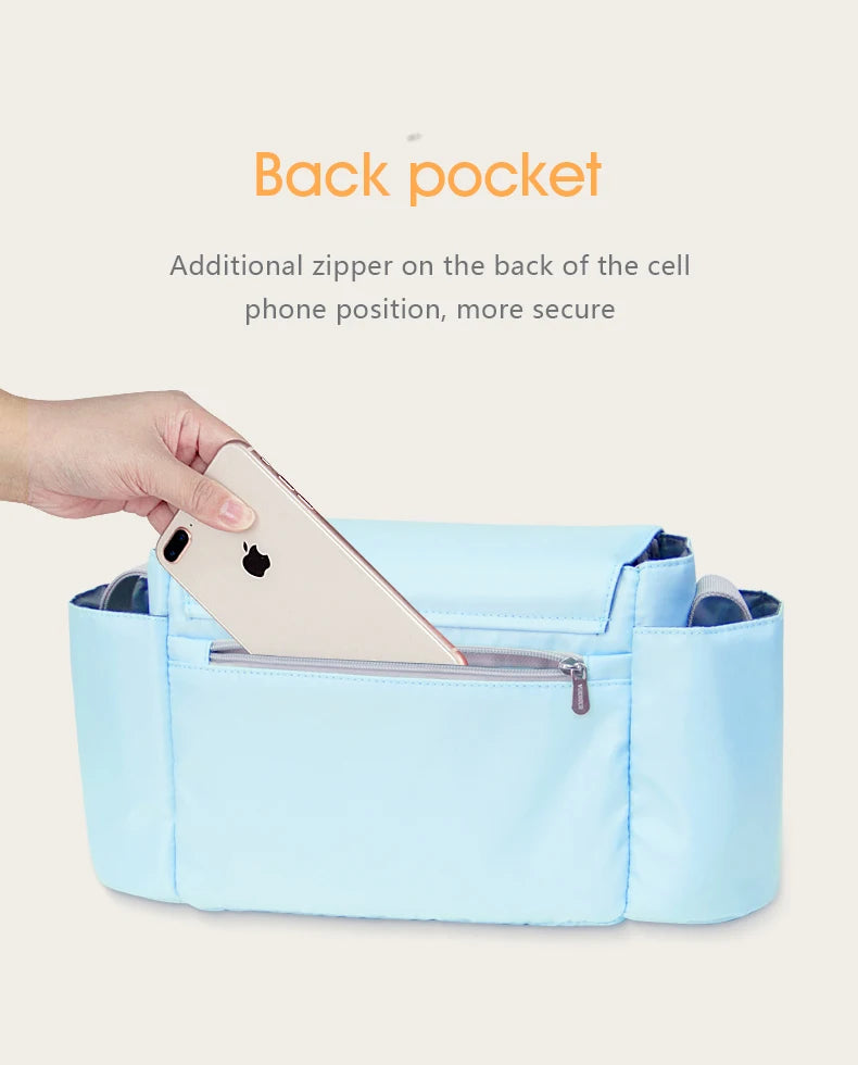 Stroller Organizer Bags Mummy Large Capacity Travel Hanging Bag Bottle Holder Pram Diaper Bags Baby Stroller Accessories