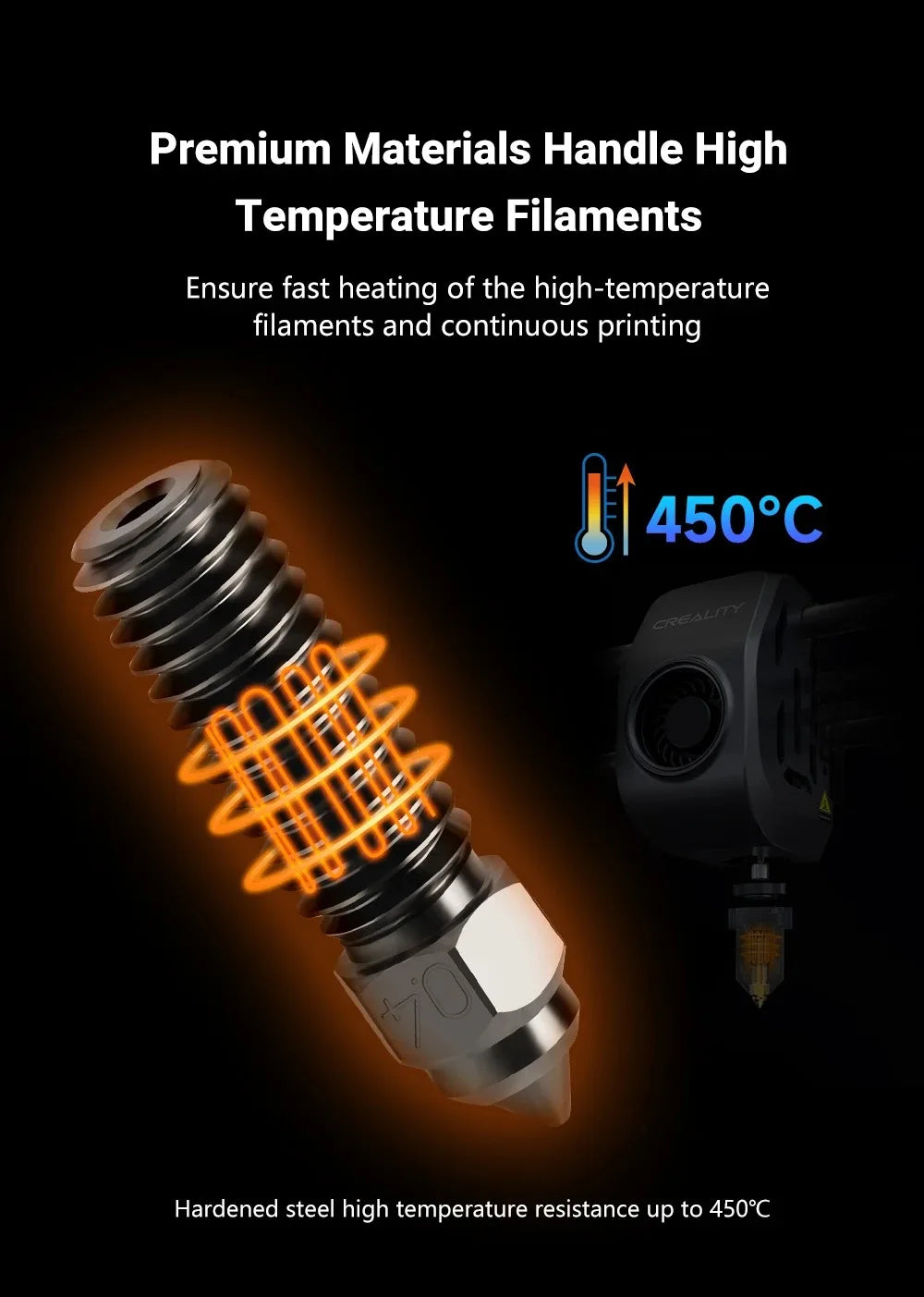 For Creality Ender 3 V3 KE K1/k1 Max Nozzle 0.4 0.6 0.8mm Nozzles Hard Steel Copper Plated Brass Genius Pro Vyper K1 Pro Hotend