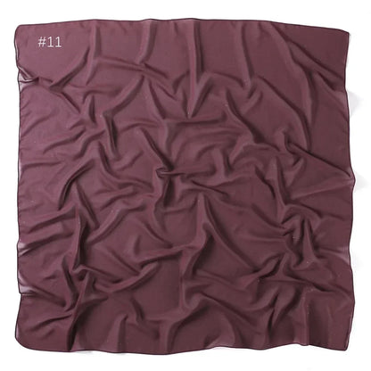 90*90cm Square Chiffon Hijab Scarf Women Solid Color Muslim Soft Head Scarf Islamic Shawls and Wraps Headband Musulman Scarves