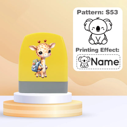 Cartoon Giraffe Customized Name Stamps for Kids,Personalized Waterproof Stamp for Clothing Name Seal for Student&Child