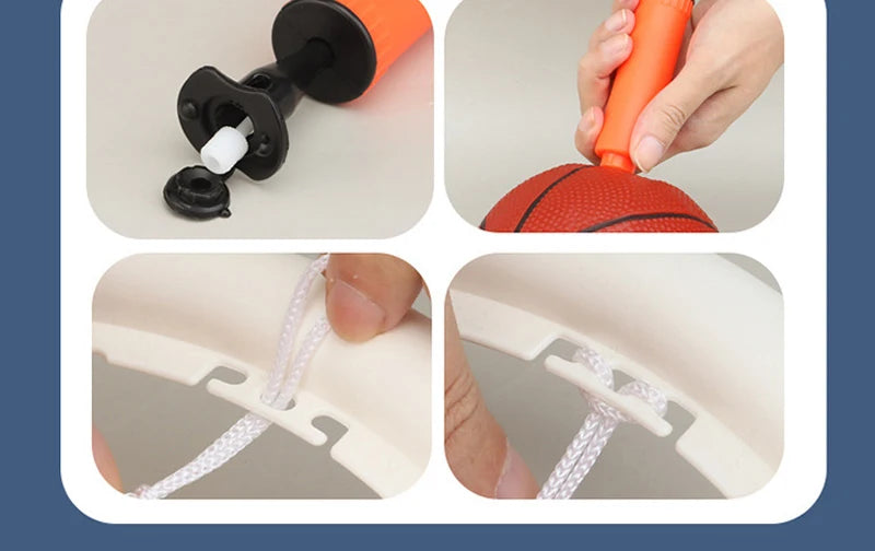 Kids Basketball Hoop with Inflatable Ball Wall Mount Indoor Outdoor Sport Toy Suction Cup Stand Portable Game Fun Play Boys Gift