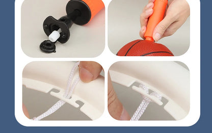 Kids Basketball Hoop with Inflatable Ball Wall Mount Indoor Outdoor Sport Toy Suction Cup Stand Portable Game Fun Play Boys Gift