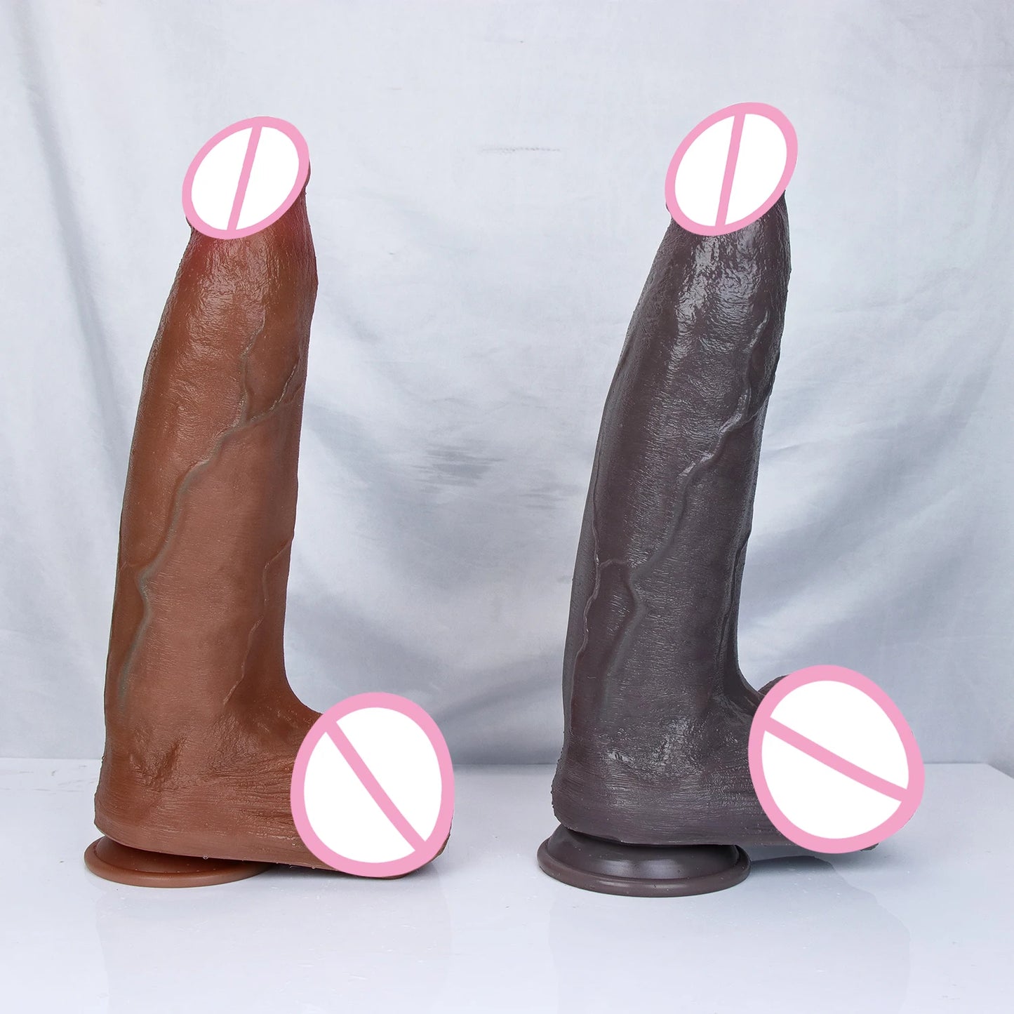 Huge Realistic Brown Giant Long Dildo Soft Silicone Vaginal Masturbators Penis Erotic Toy for Women Suction Cup Thick Glans Dick