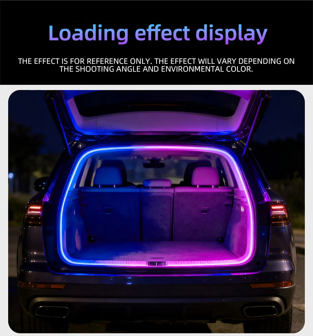 New car universal trunk and trunk lights with colorful lighting APP control LED ambient light RGB decorative light