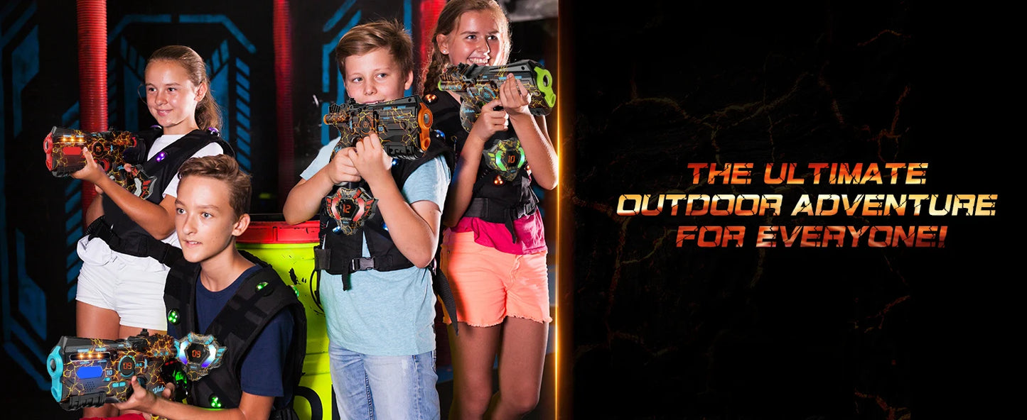 VATOS Team Battle Game Christmas Gift Infrared Laser Tag Guns Set Toy Rechargeable 2.4GHz Sync Machine Gun For Kids Boys Outdoor
