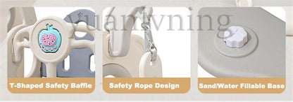 Multi-Function Children's Swing And Slide Set Baby Climbing Activity Toy Home Play Area for Kids
