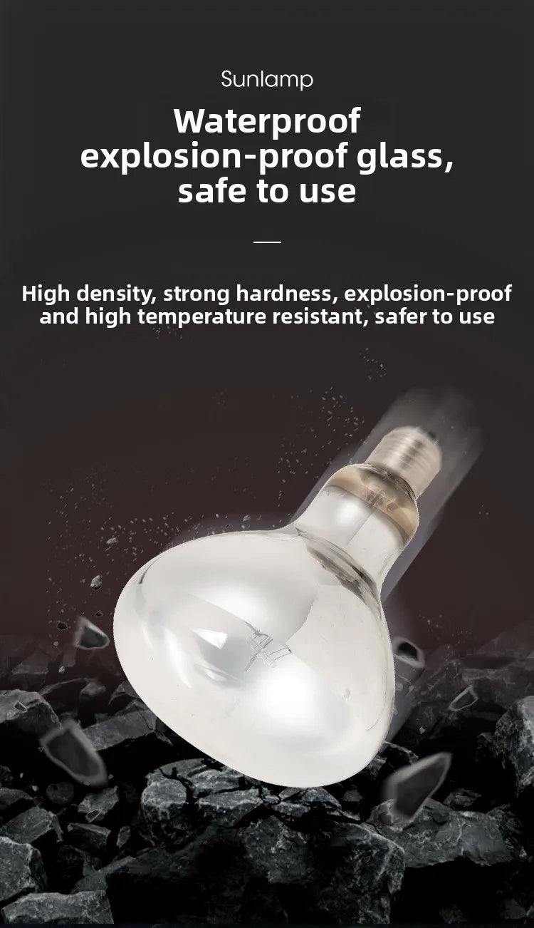SuperRep Full Spectrum Reptile Sun Lamp - UVA/UVB Heat & Light for Tortoises & Bearded Dragons - Calcium Synthesis Basking Bulb