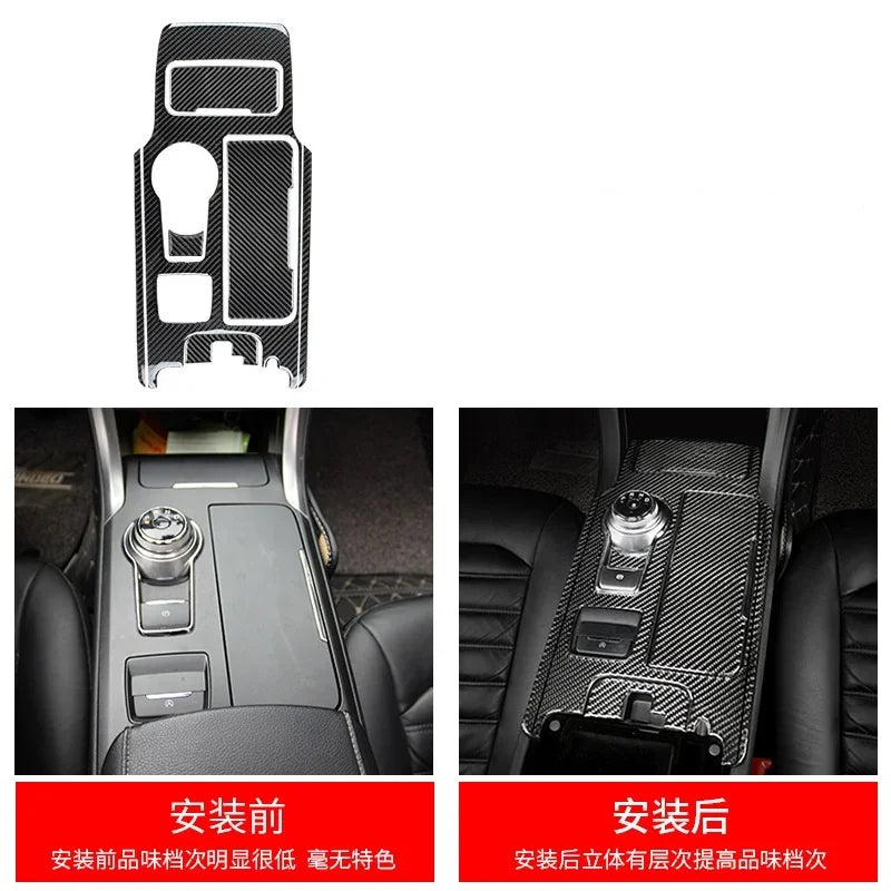 Fit for Ford Fusion Mondeo 2013–2019 Carbon Fiber Style ABS Interior Panel Cover Trim Stickers Car Decor Accessories