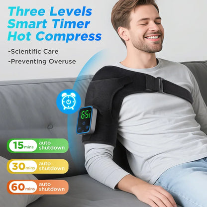 Electric Shoulder Heating Pad 3-Speed Vibration Muscle Relax Belt Thermal Massager Shoulder Neck Health Care Support Brace